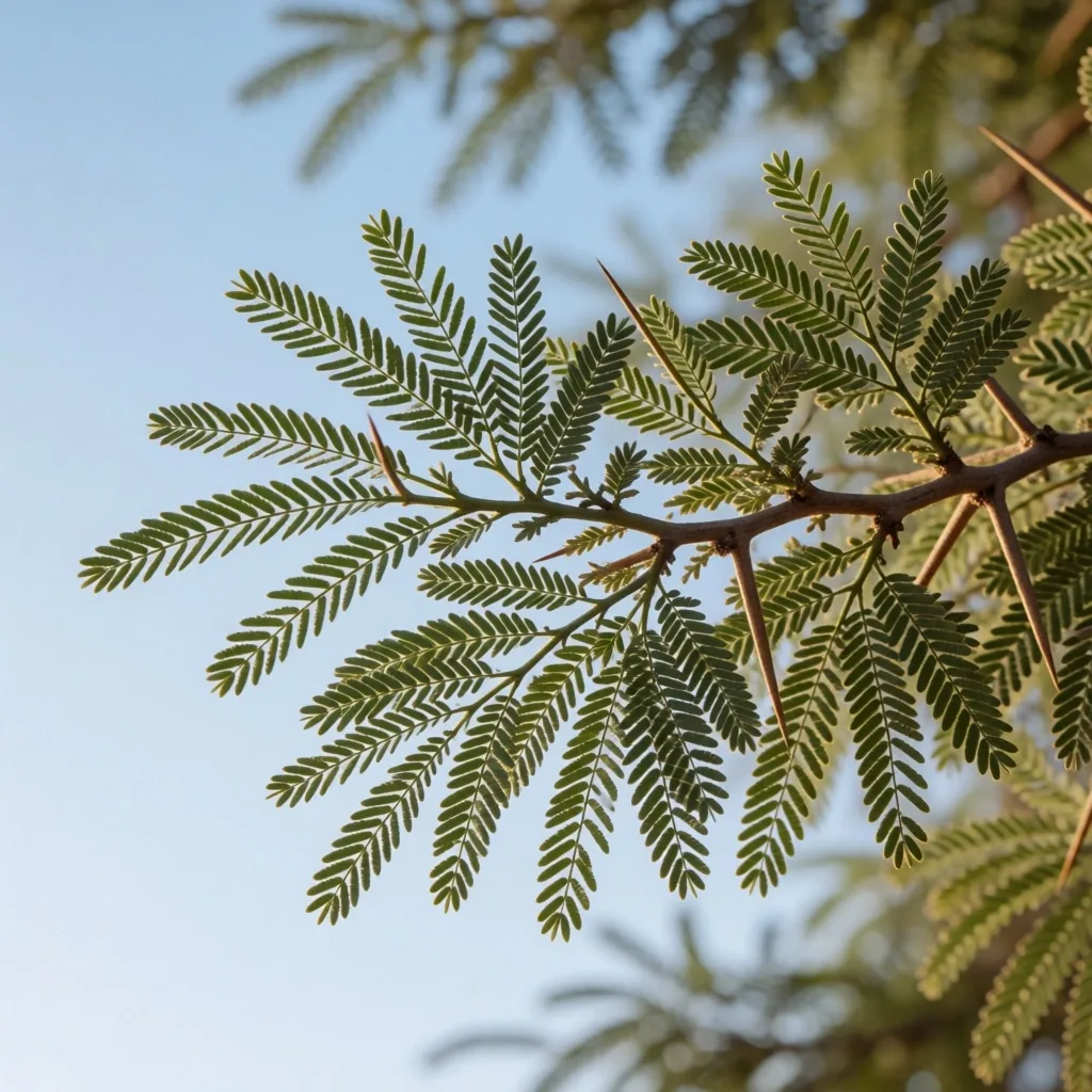 Acacia tree silhouette against sky