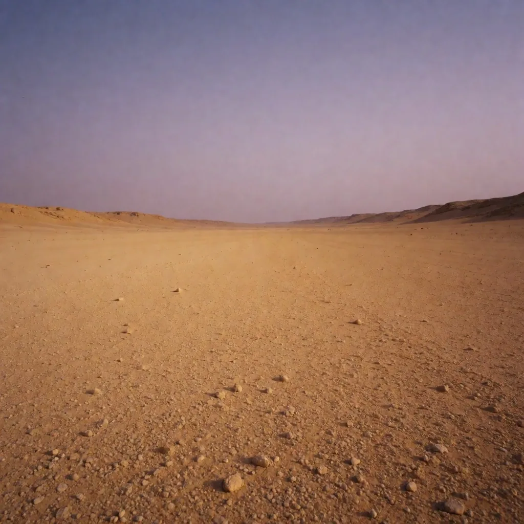 Undisturbed desert valley floor